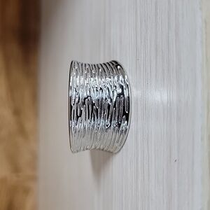 STERLING SILVER TEXTURED CUFF RING